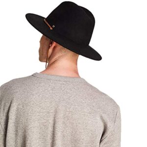 Brixton mens Field Wide Brim Felt Hat Fedora, Black, Large US