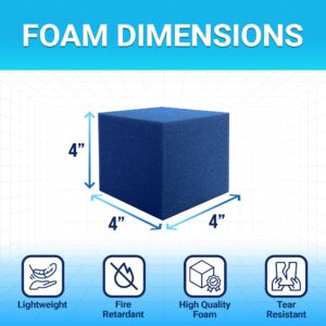 Isellfoam Foam Pit Cubes/Blocks 500 pcs. (BLUE) 4"x4"x4" Flame Retardant Foam Blocks for Gymnastics, Freerunning and Parkour Courses, Skateboard Parks, BMX, Trampoline Arenas, Made in USA