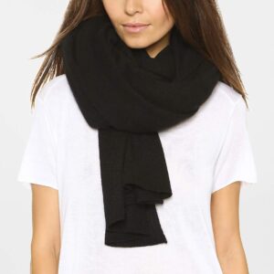 White + Warren Women's Cashmere Travel Wrap Scarf, Black, One Size