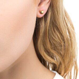 Lifetime Jewelry Heart Stud Earrings 24k Gold Plated - Safe for Sensitive Ears - Women or Men