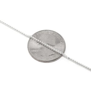 925 Sterling Silver 1.5 MM Box Chain Italian Necklace Sturdy Lightweight - Lobster Claw Clasp 22 Inch