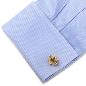 Ox and Bull Trading Co. Moving Parts Gold Scales of Justice Cufflinks