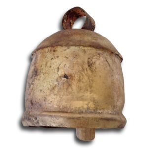 dome top large tin bell 3 inches by 4 inches with wooden striker