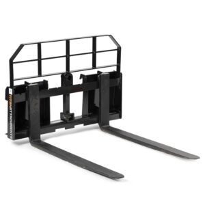 titan attachments pro series skid steer pallet fork attachment with 36" fork blades, rate 6,000 lb, quick tach mounting