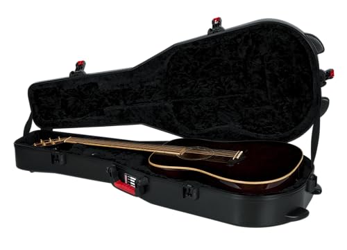 Gator Cases Molded Flight Case For Acoustic Dreadnought Guitars With TSA Approved Locking Latch; (GTSA-GTRDREAD)