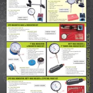 HHIP 4400-0018 0.03" Dial Test and 1" Dial Indicators with Uni Magnetic Base