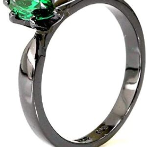 2pc Green Marquise Camo Wedding Ring Set - Black Camo Ring Set - Wedding Rings - Camo Engagement Ring - Cubic Zirconia Wedding Sets - Cz Engagement Rings - Camo Wedding Bands Set (8)