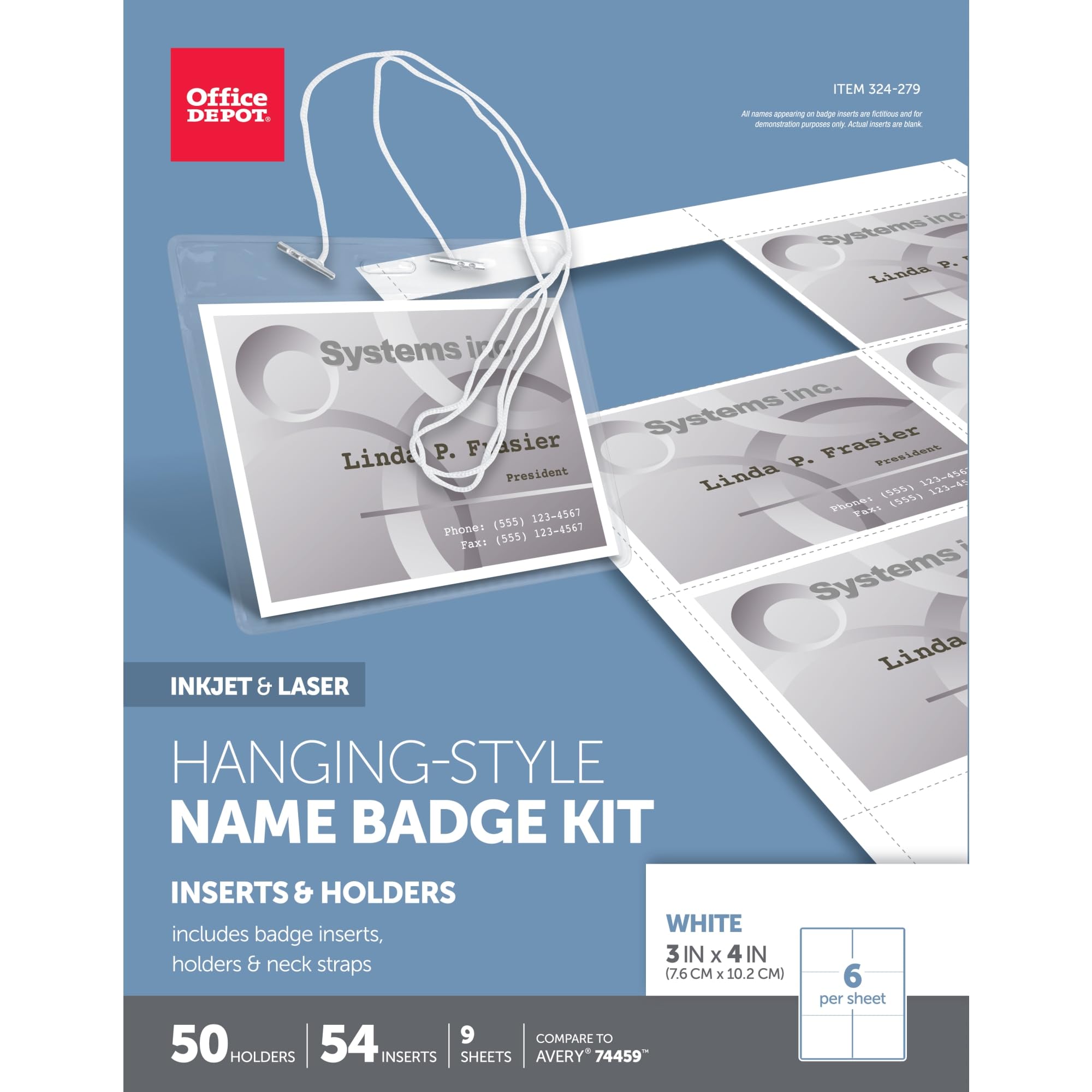 Office Depot® Brand Name Badge Kit, Pack of 50