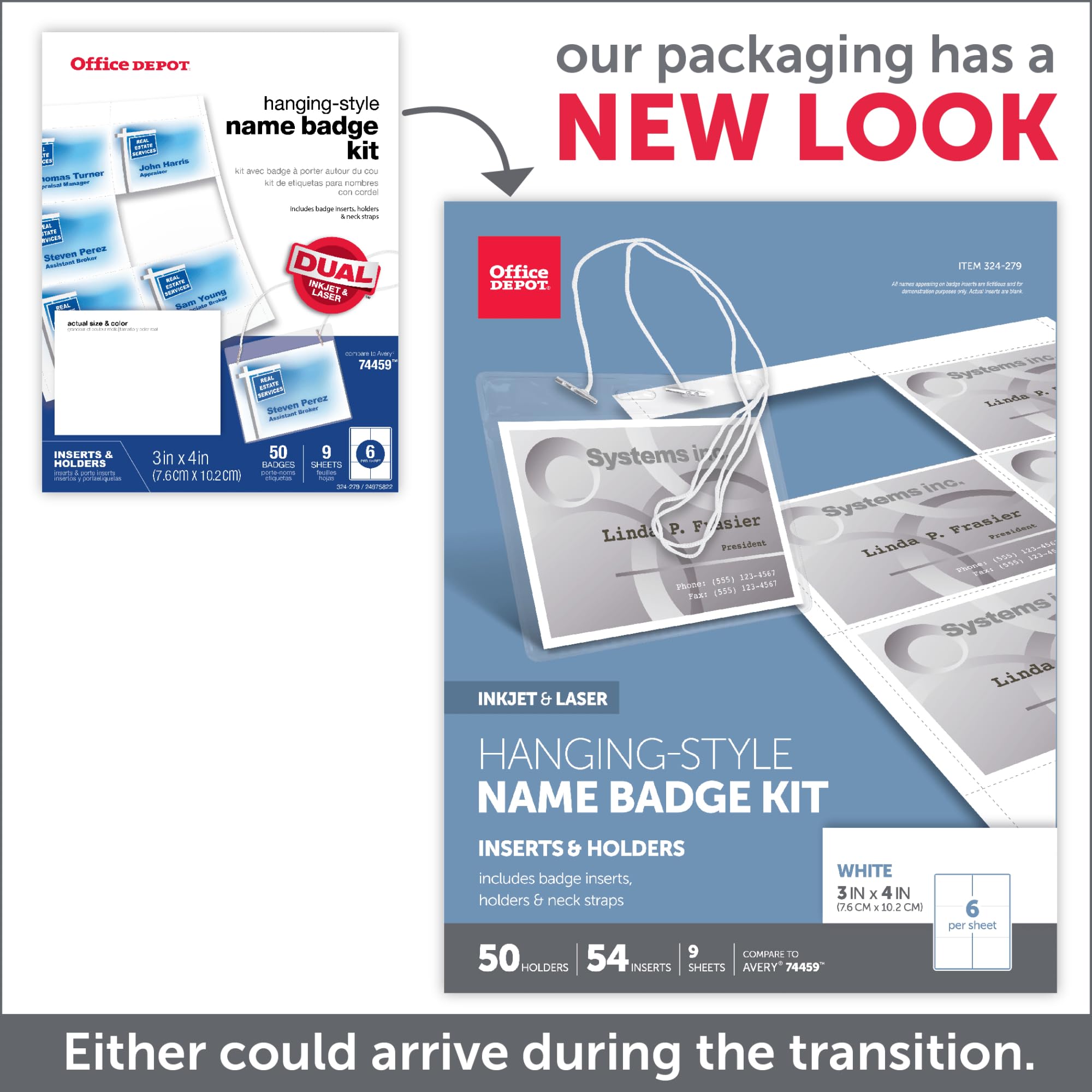 Office Depot® Brand Name Badge Kit, Pack of 50