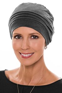 cardani couture cap in luxury viscose from bamboo luxury bamboo - charcoal