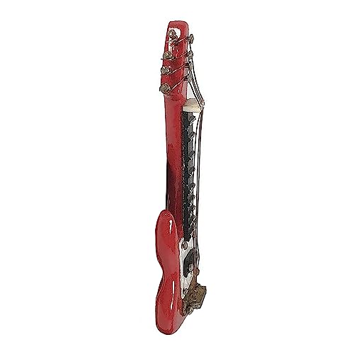 Broadway Gift 3 Inch Red Electric Guitar Music Instrument Miniature Replica with Lined Case