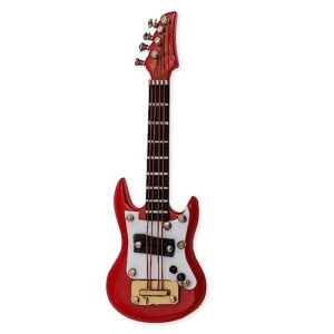 Broadway Gift 3 Inch Red Electric Guitar Music Instrument Miniature Replica with Lined Case