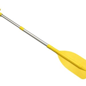 Pactrade Marine Boat Kayak Canoe Rafting Jet Ski Tube Yellow Plastic Telescopic Aluminum Mini Oar Paddle Extended from 20'' to 41.3" Boat Accessories for Kids and Adults