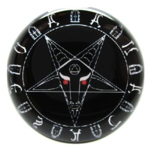 Pierced Republic Pair* Black Baphomet Pentagram Ear Plugs - Acrylic Screw-On - 10 Sizes (00 Gauge (10mm))