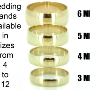 Wedding Bands Solid Real 10K Yellow Gold 3mm Plain Men & Women (12)