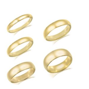 Wedding Bands Solid Real 10K Yellow Gold 4mm Plain Men & Women (9)