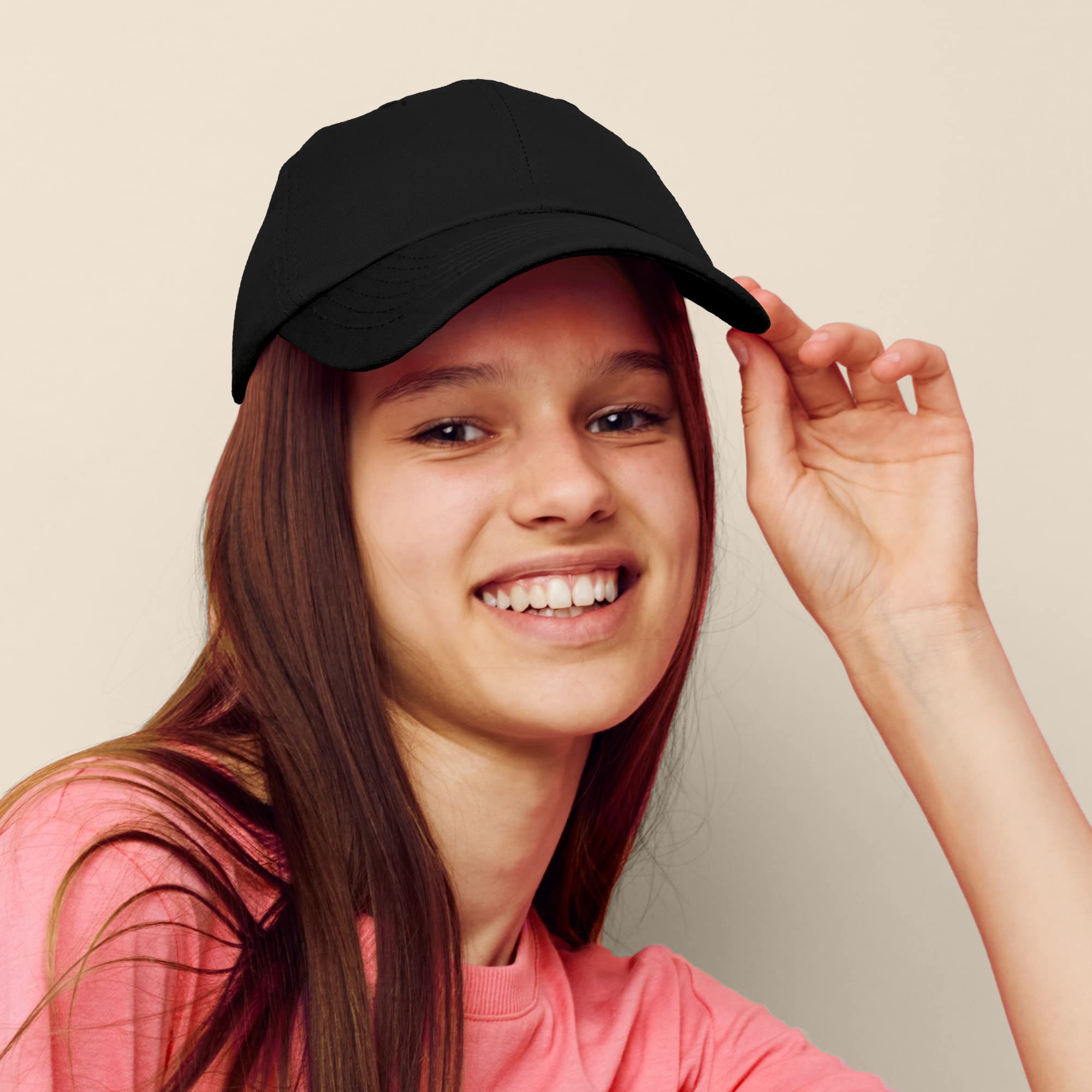 DALIX Womens Hat Lightweight 100% Cotton Cap in Black