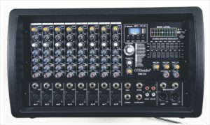 gtd audio 8 channel professional audio powered mixer power amp dj amplifier, usb, eq, effect