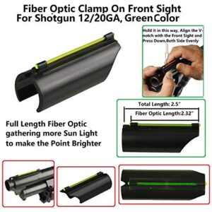 Ultimate Arms Gear Universal 12/20 Gauge/Shotgun Glowing Green Line Plain Barrel Front Fiber Optic Sight