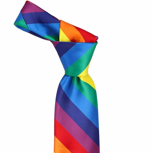 tiemart Striped Tie (Rainbow)