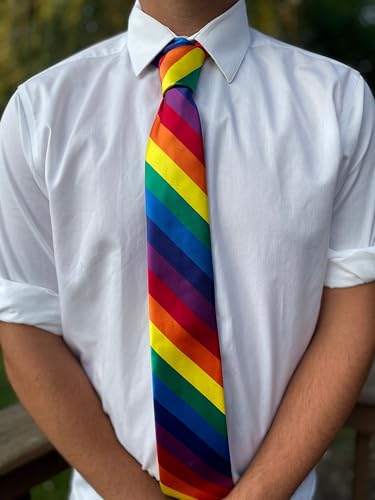 tiemart Striped Tie (Rainbow)