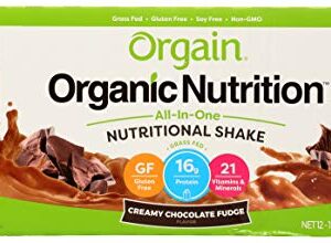 ORGAIN Chocolate Fudge Nutritional Shake,11 Fl oz (Pack of 12)