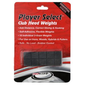 proactive sports player's select self adhesive, rubber coated, golf club head weights (