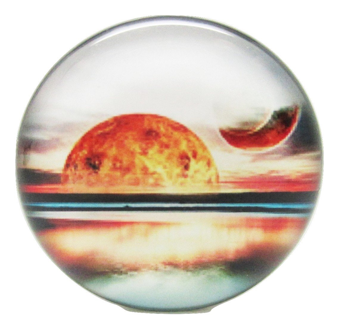 Pierced Republic Pair* Orange Planet Horizon Plugs - Acrylic Screw-On - 10 Sizes (1" (25mm))