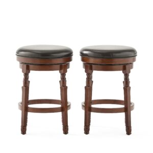 Christopher Knight Home Waldo Reconstituted Leather Counter Stools, 2-Pcs Set, Chocolate Brown