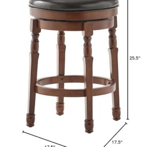 Christopher Knight Home Waldo Reconstituted Leather Counter Stools, 2-Pcs Set, Chocolate Brown