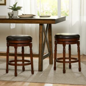 Christopher Knight Home Waldo Reconstituted Leather Counter Stools, 2-Pcs Set, Chocolate Brown