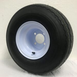 18x8.5-8 OEM Golf Cart Wheels and White Steel Tires Combo - Set of 4