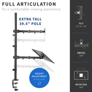 VIVO Laptop and 13 to 32 inch LCD Monitor Stand up Desk Mount, Extra Tall Adjustable Stand, Fits Laptops up to 17 inches (STAND-V012C)