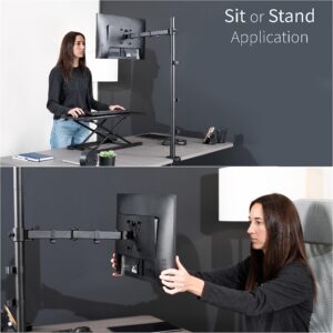 VIVO Extra Tall Single Monitor Desk Mount Stand with 39 inch Pole for 13 to 32 inch Screens and up to 38 inch Ultrawides, Fully Adjustable, Holds 22 lbs with VESA Mounting, Black, STAND-V011