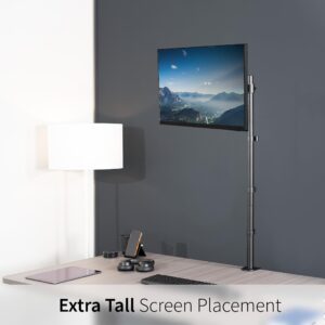 VIVO Extra Tall Single Monitor Desk Mount Stand with 39 inch Pole for 13 to 32 inch Screens and up to 38 inch Ultrawides, Fully Adjustable, Holds 22 lbs with VESA Mounting, Black, STAND-V011