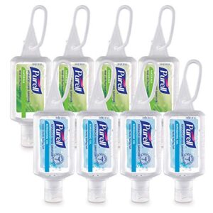 purell advanced hand sanitizer variety pack, naturals and refreshing gel, 1 fl oz travel size flip-cap bottle with jelly wrap carrier (pack of 8), 3900-09-ecsc