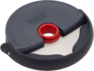 joseph joseph disc easy-clean pizza wheel, grey/red