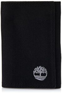 timberland mens trifold nylon wallet, black, one size