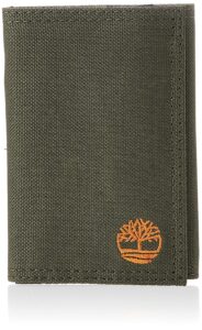 timberland mens trifold nylon wallet, olive, one size