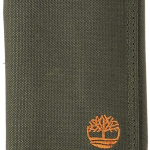 Timberland mens Trifold Nylon Wallet, Olive, One Size