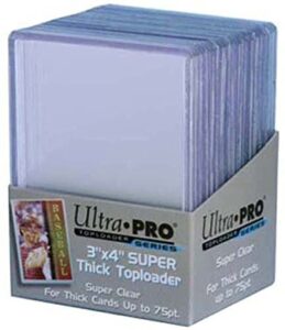 2 ultra pro 75pt top loader packs 25ct (50 total toploaders) 81347-75 pt for thick cards