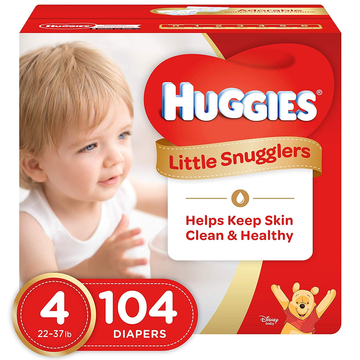 Huggies Little Snugglers Baby Diapers Size 4, 104ct