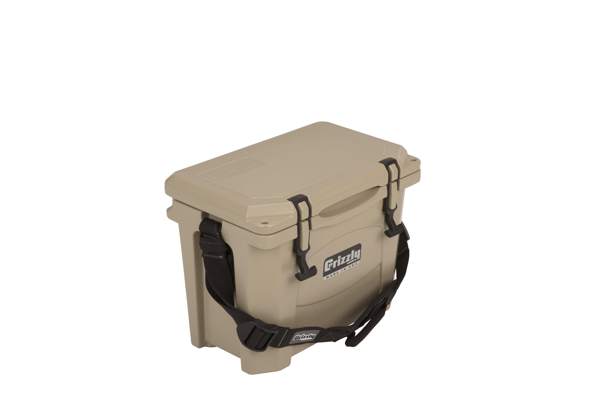 Grizzly 15 Cooler | 15 qt Ice Chest Durable Rotomolded Insulated | Made in USA | Warranty for Life | For Beach Boat Camping Fishing Hunting | G15 | Tan