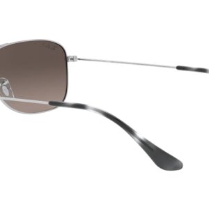 Ray-Ban RB3543 Chromance Aviator Sunglasses, Silver/Polarized Grey Mirrored Silver, 59 mm + 0