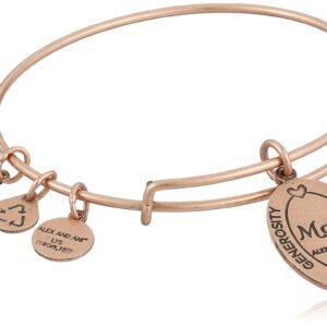 Alex and Ani Because I love you, Mom II Expandable Rafaelian Rose Gold Finish Bangle Bracelet