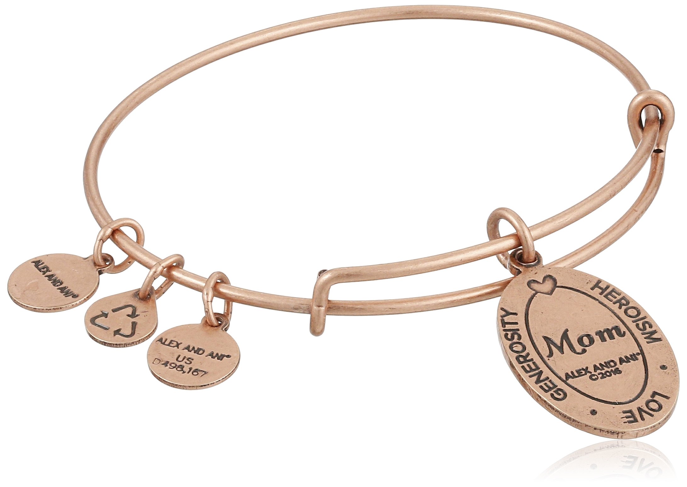 Alex and Ani Because I love you, Mom II Expandable Rafaelian Rose Gold Finish Bangle Bracelet