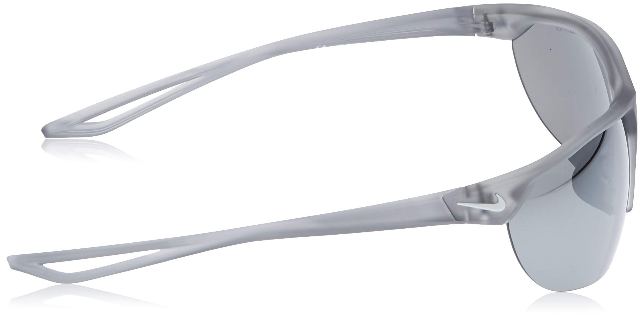 Nike Golf Cross Trainer Sunglasses, Matte Crystal Wolf Grey/White Frame, Grey with Silver Flash Lens