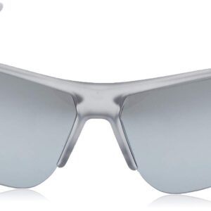 Nike Golf Cross Trainer Sunglasses, Matte Crystal Wolf Grey/White Frame, Grey with Silver Flash Lens