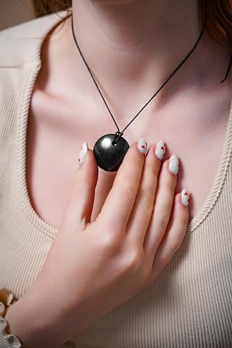 Karelian Heritage Round Tablet Shungite Stones Pendant | Authentic Shungite Crystal Jewelry Pendant Amulet | Defender Shield Protection Necklace Stone | Chakra Healing Necklace for Meditation PE09