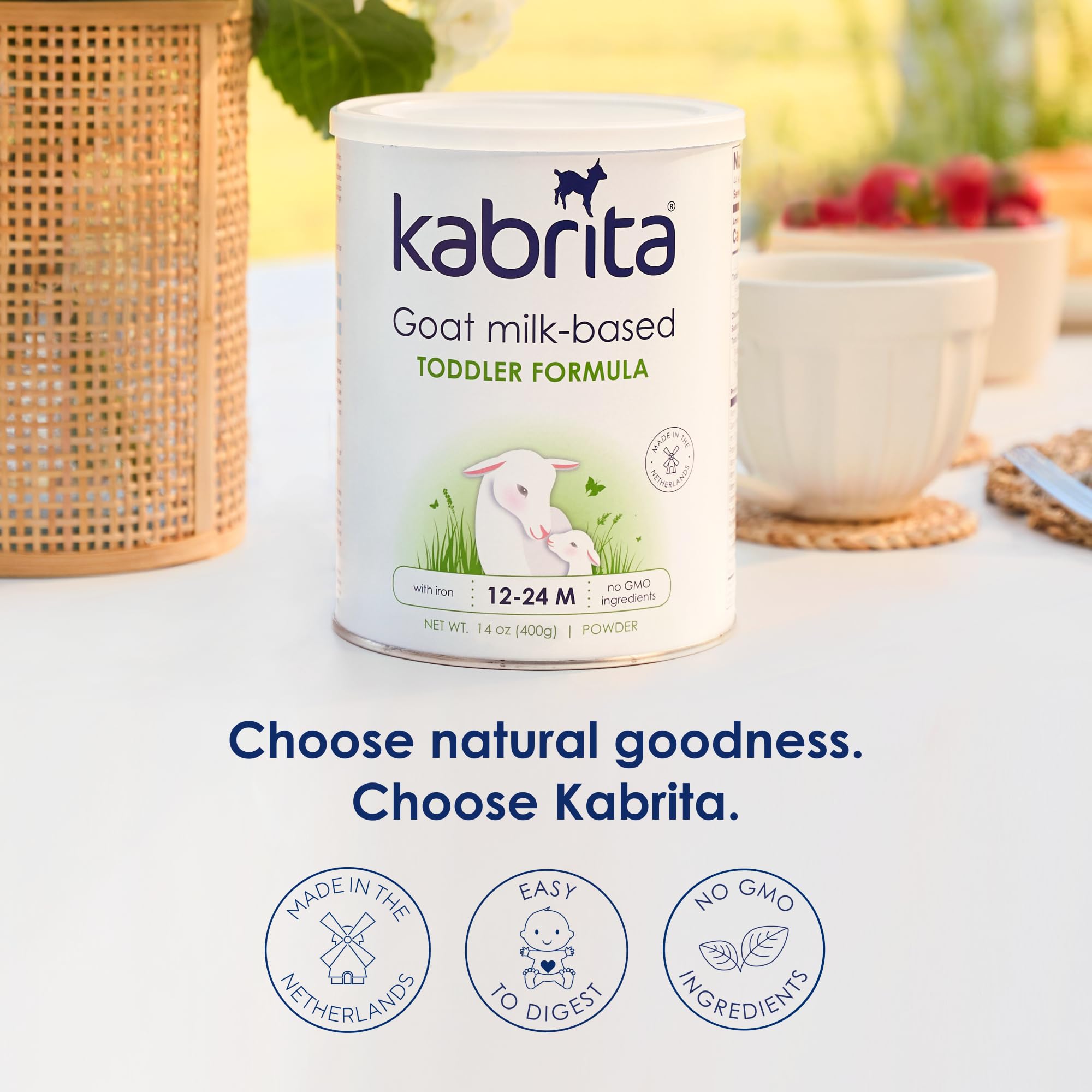 Kabrita Goat Milk Toddler Formula - Easy to Digest Baby Formula 12-24 Months - Contains Vitamin C, D, Iron, DHA, Non-GMO - Gentle on Sensitive Tummies - Formula Supporting Gut Health & Sleep - 14Oz (Pack of 6)